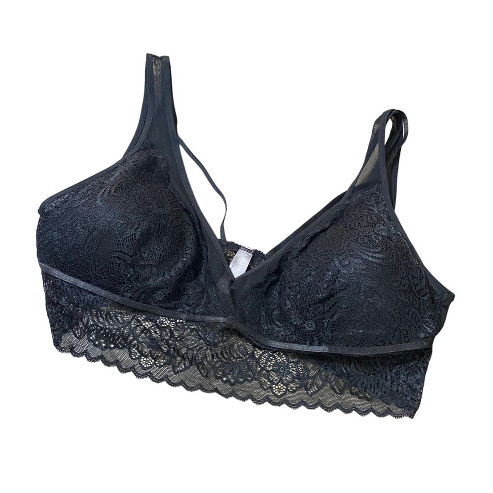 DAISY Fuentes Black Lace Pull on Bra size 2X